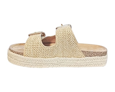 Foto 5 | Sandalia Piso Para Mujer Lob Footwear Rafia Beige 51705052