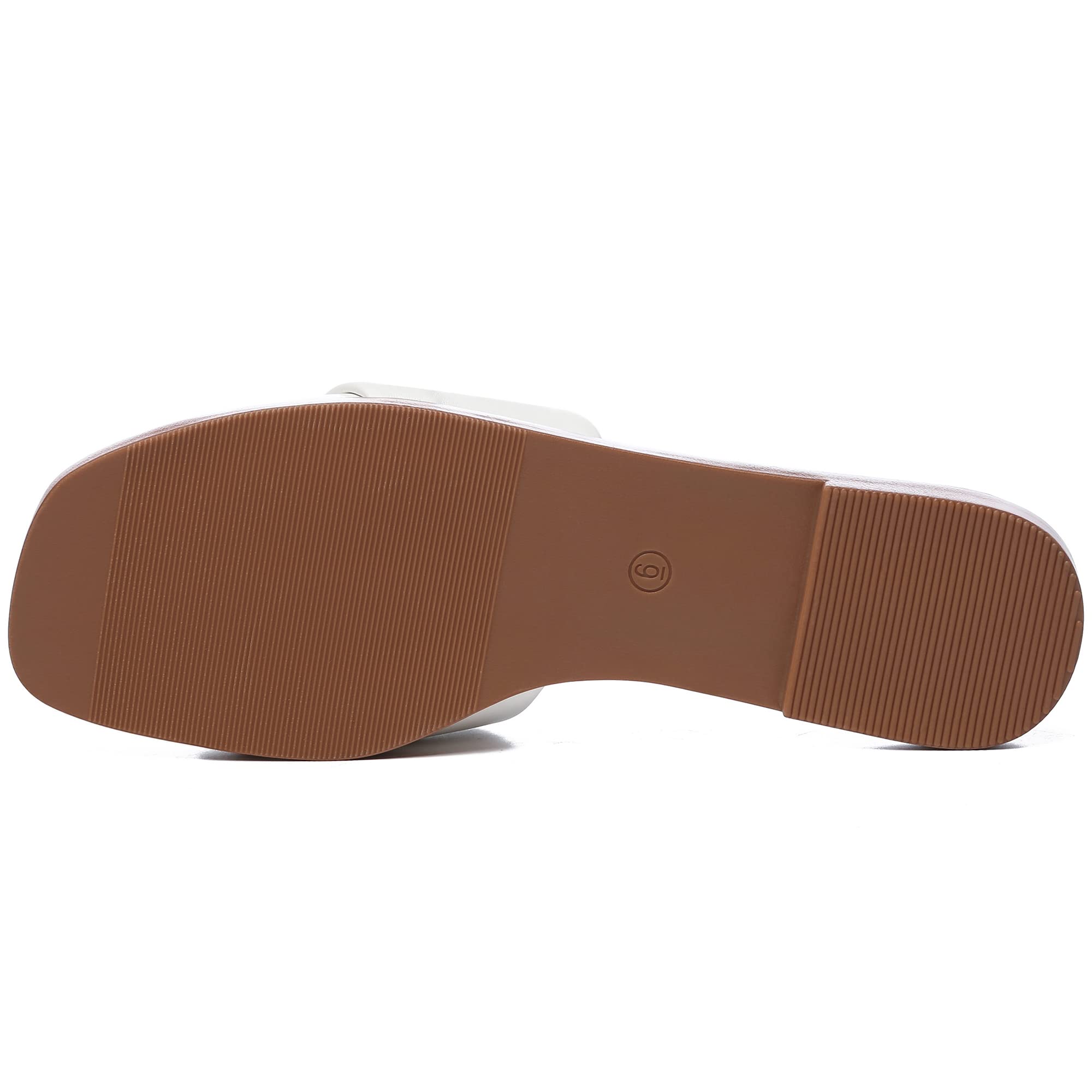 Foto 4 pulgar | Sandalias Planas Athlefit Para Mujer, Cuero De Verano, Color Blanco, Talla 9 - Venta Internacional.