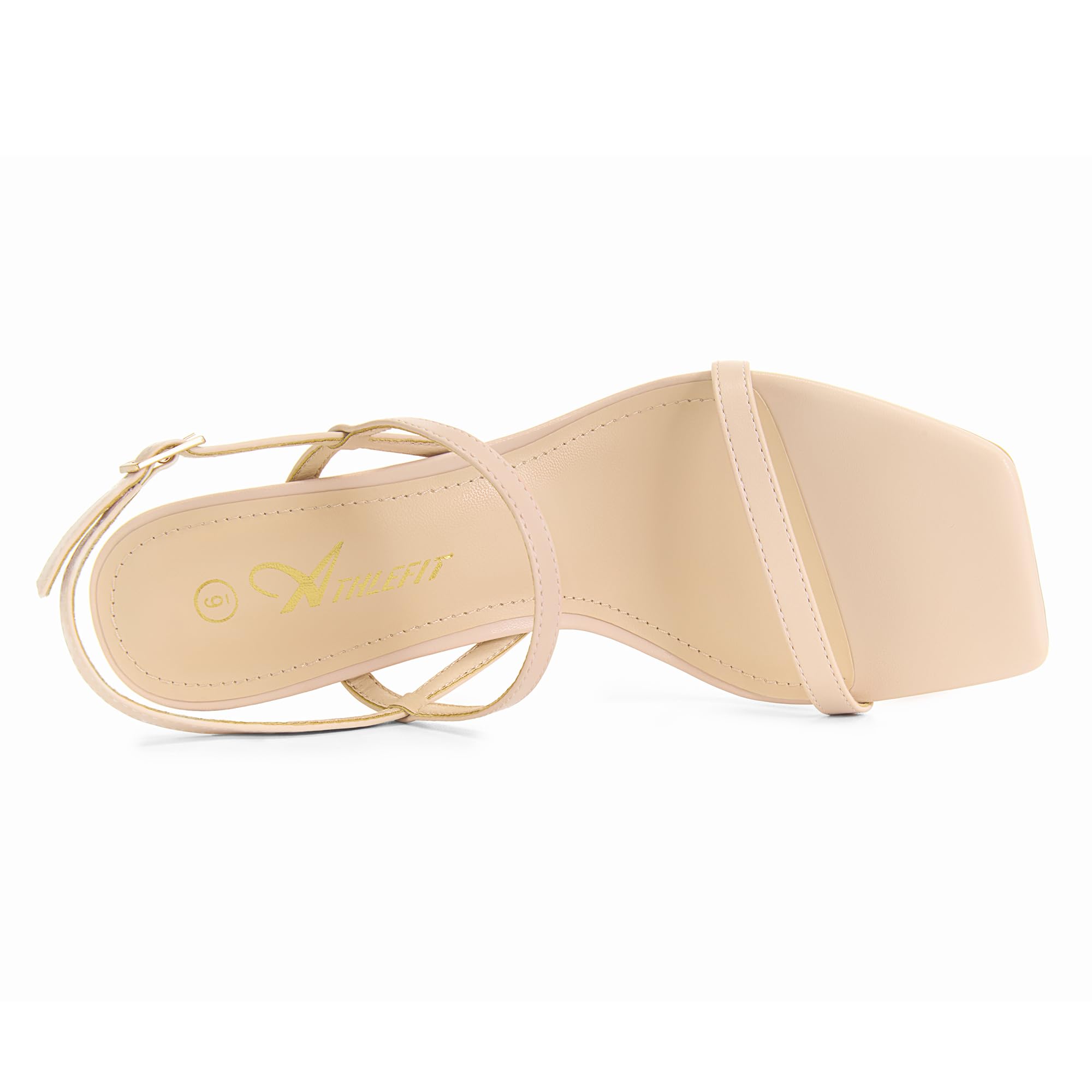 Foto 4 pulgar | Sandalias Athlefit Para Mujer, Tacones Desnudos, Punta Abierta, Talla 8 - Venta Internacional.