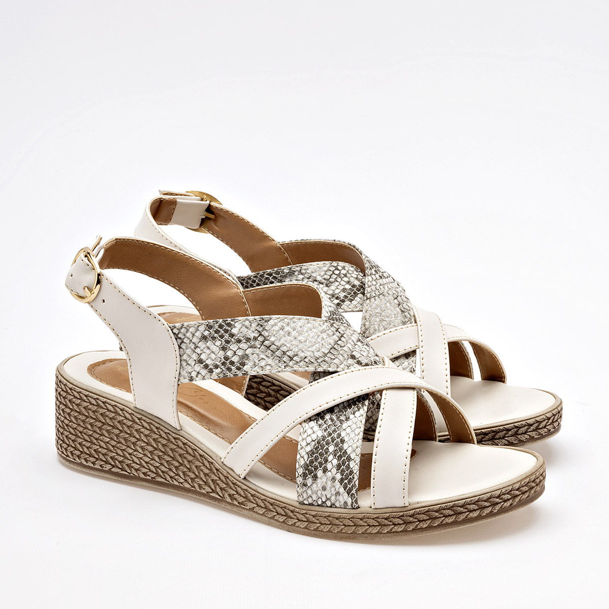 Foto 2 | Been Class Sandalia Para Mujer Beige Gris Cod.132989