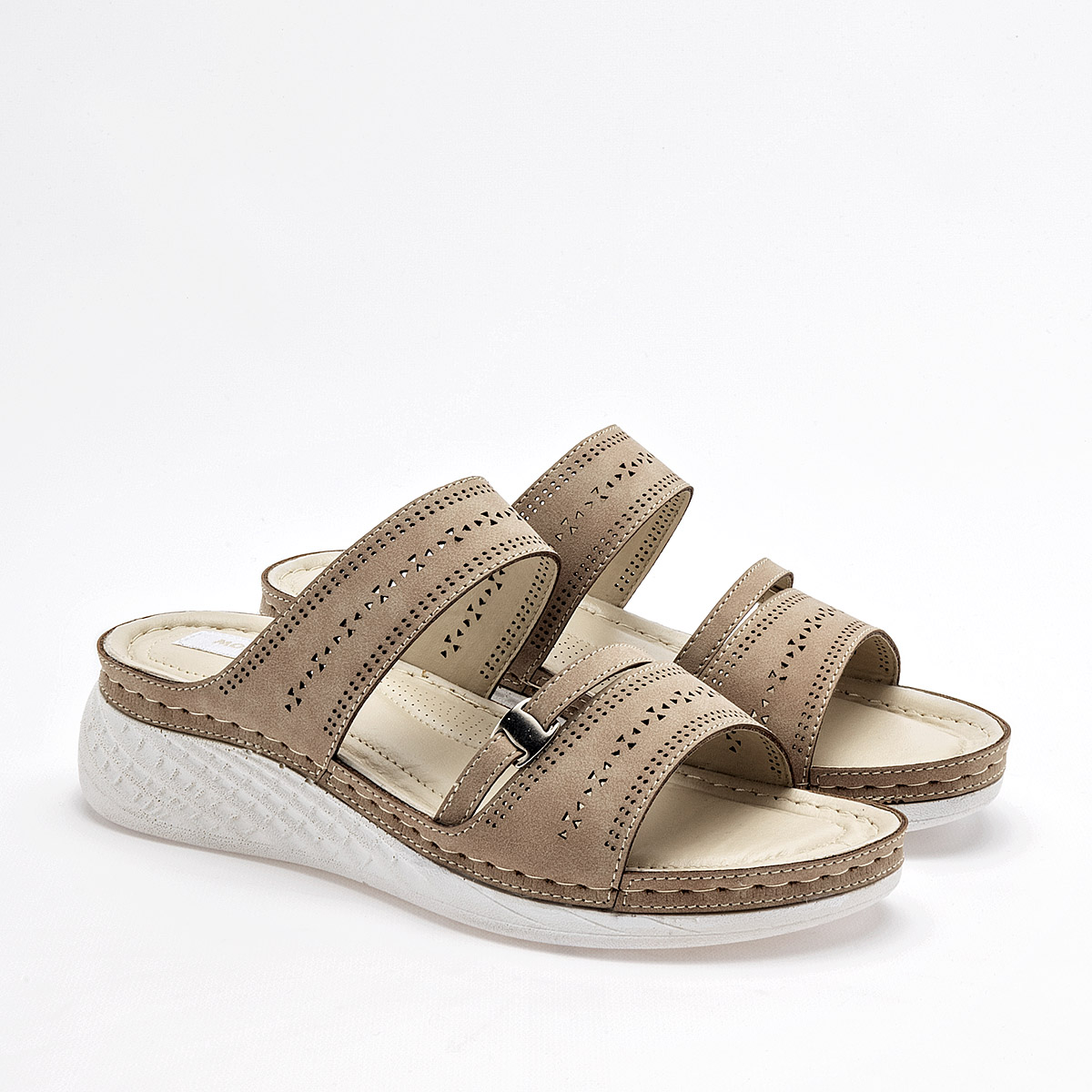 Foto 3 pulgar | Mora Confort Sandalia Para Mujer Beige Cod.132480