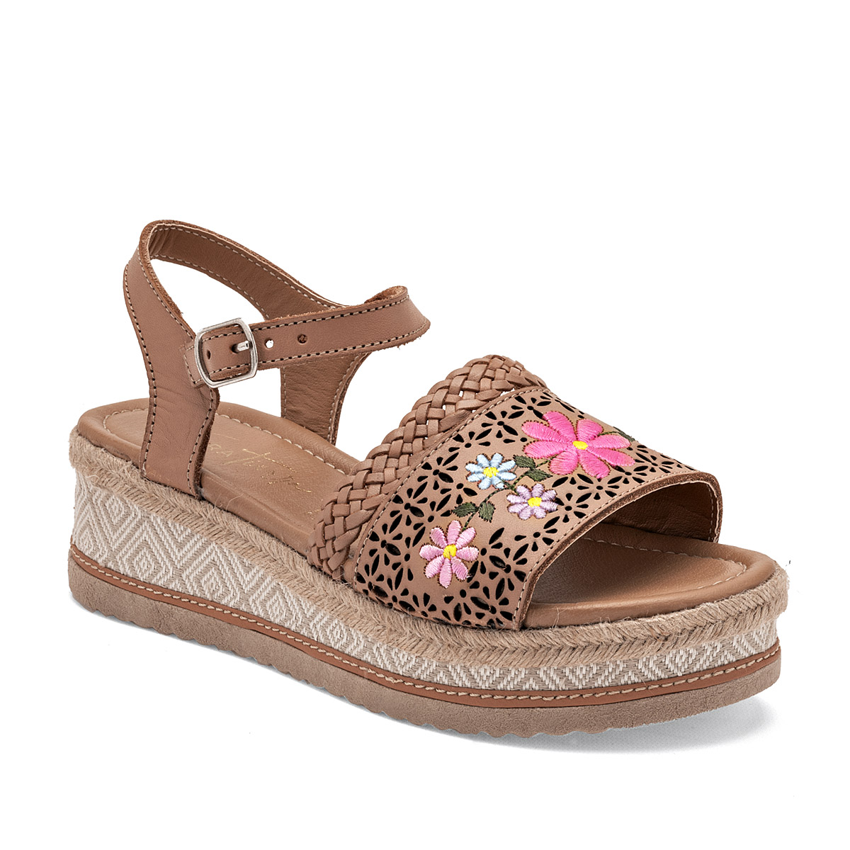 Foto 2 pulgar | Mora Tierra Sandalia Para Mujer Camel Multicolor Cod.131753