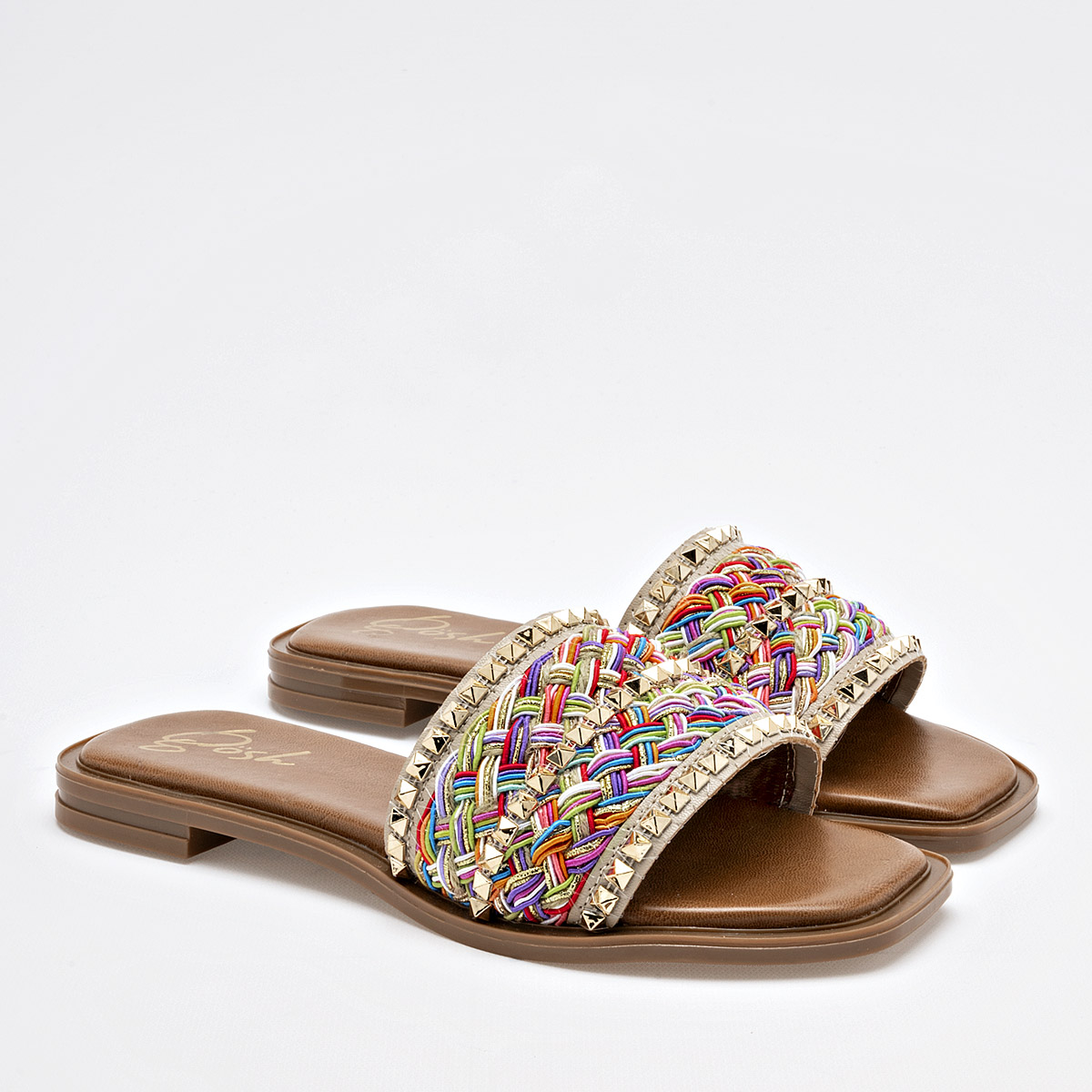 Foto 3 pulgar | Gösh Sandalia Para Mujer Beige Multicolor Cod.132268