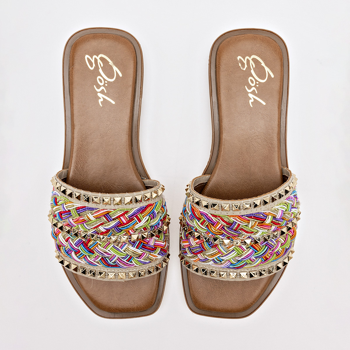 Foto 4 pulgar | Gösh Sandalia Para Mujer Beige Multicolor Cod.132268