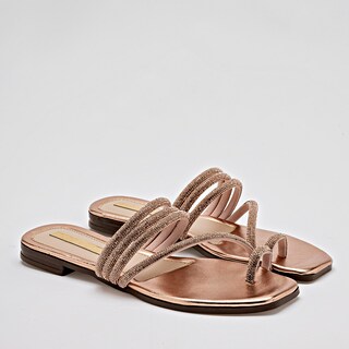 Foto 2 | Moramora Sandalia Para Mujer Dorado Rosa Cod.133407