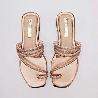 Foto 3 | Moramora Sandalia Para Mujer Dorado Rosa Cod.133407