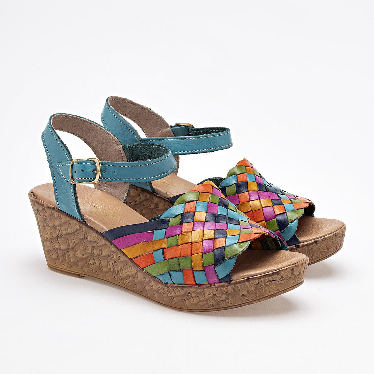 Foto 3 pulgar | Mora Tierra Sandalia Para Mujer Verde Multicolor Cod.132497