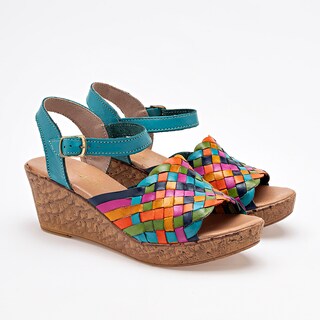 Foto 2 | Mora Tierra Sandalia Para Mujer Verde Multicolor Cod.132497
