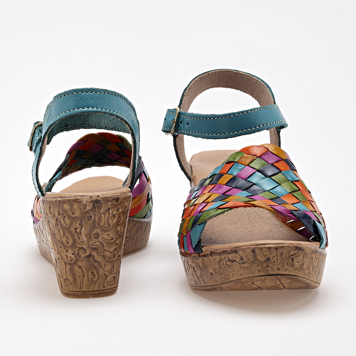 Foto 4 pulgar | Mora Tierra Sandalia Para Mujer Verde Multicolor Cod.132497