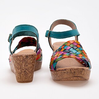 Foto 3 | Mora Tierra Sandalia Para Mujer Verde Multicolor Cod.132497