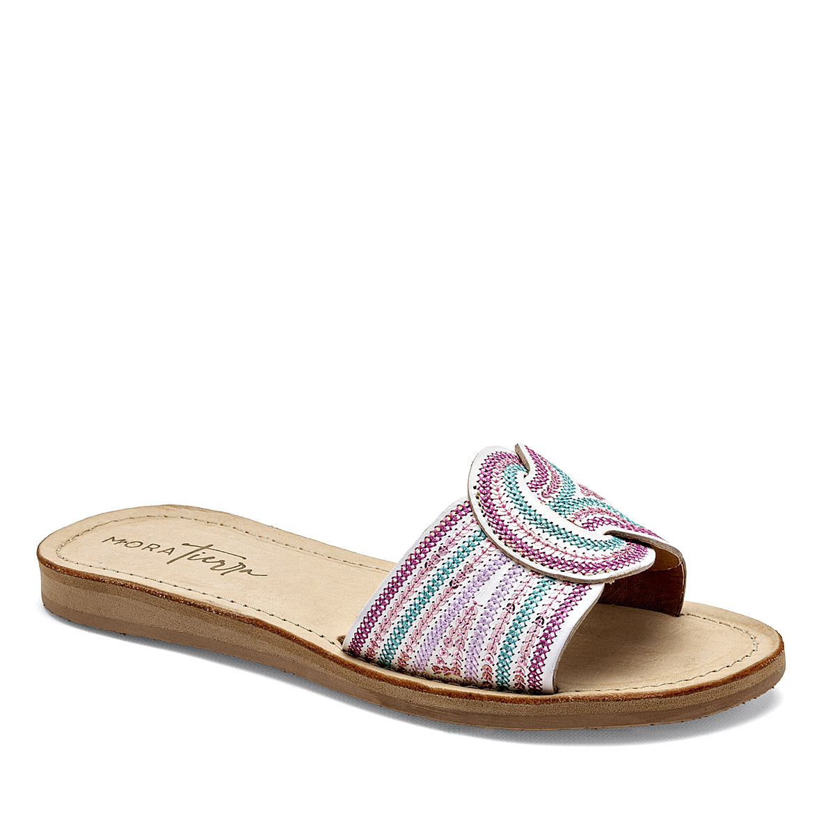 Mora Tierra Sandalia Para Mujer Blanco Multicolor Cod.132502