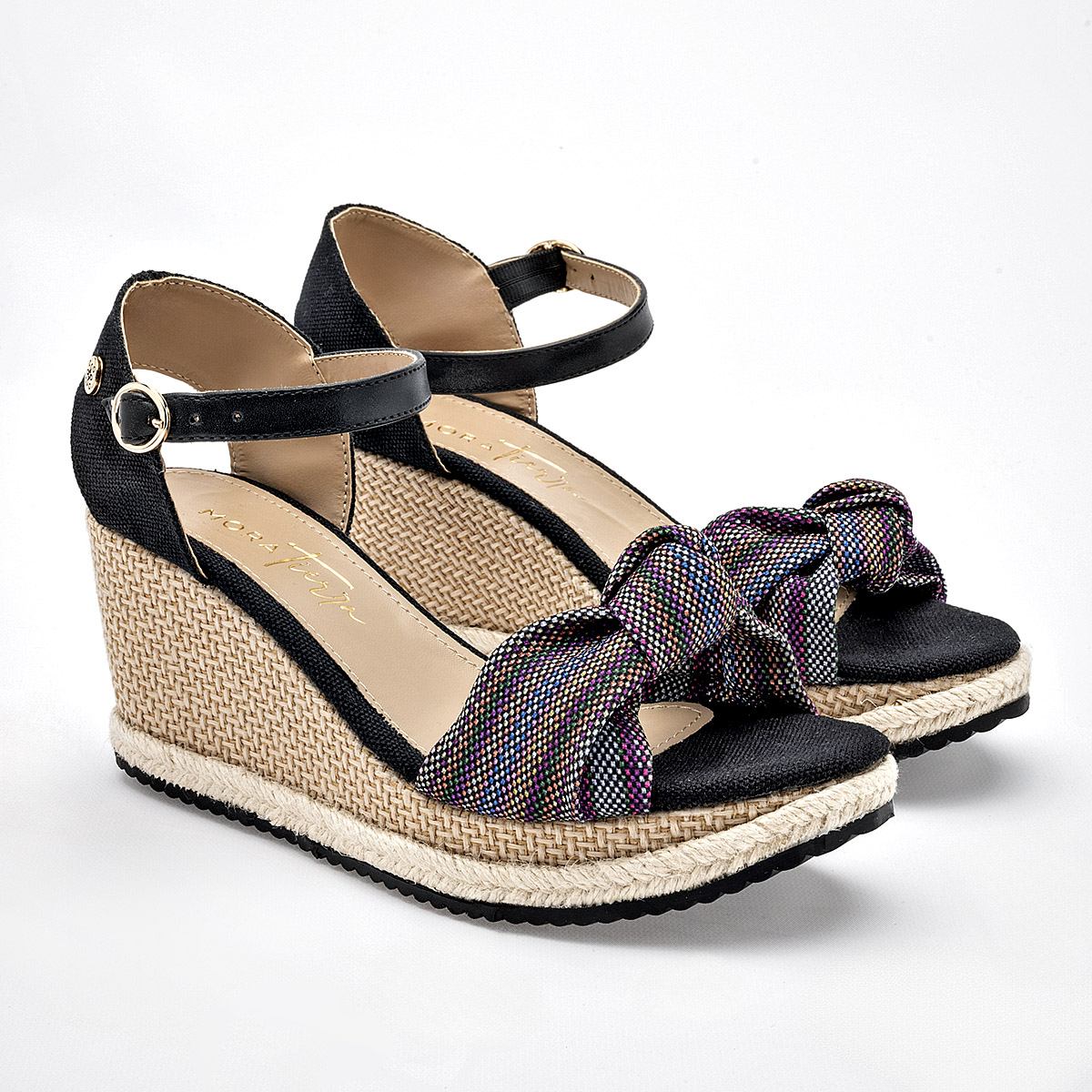 Foto 3 pulgar | Mora Tierra Sandalia Para Mujer Negro Multicolor Cod.132491