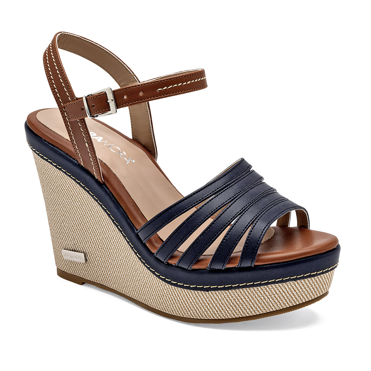 Foto 1 | Moramora Sandalia Para Mujer Marino Camel Cod.133071