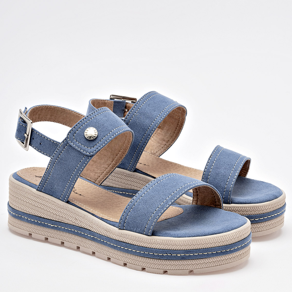 Foto 3 pulgar | Sandalias Been Class Color Azul Para Mujer