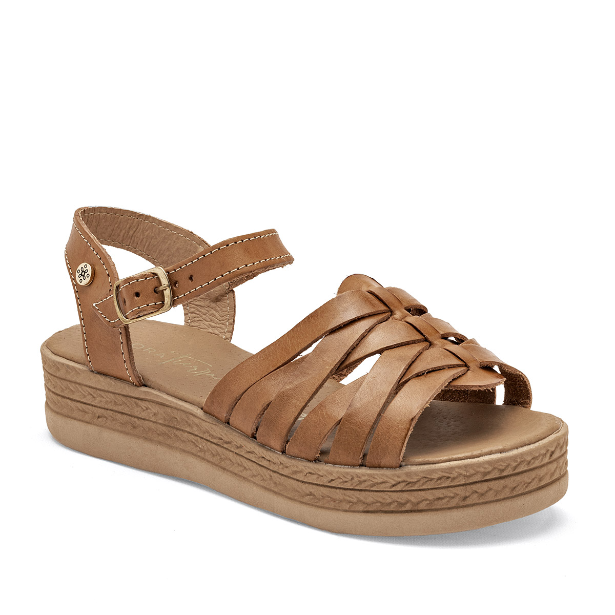 Foto 2 pulgar | Mora Tierra Sandalia Para Mujer Camel Cod.132496