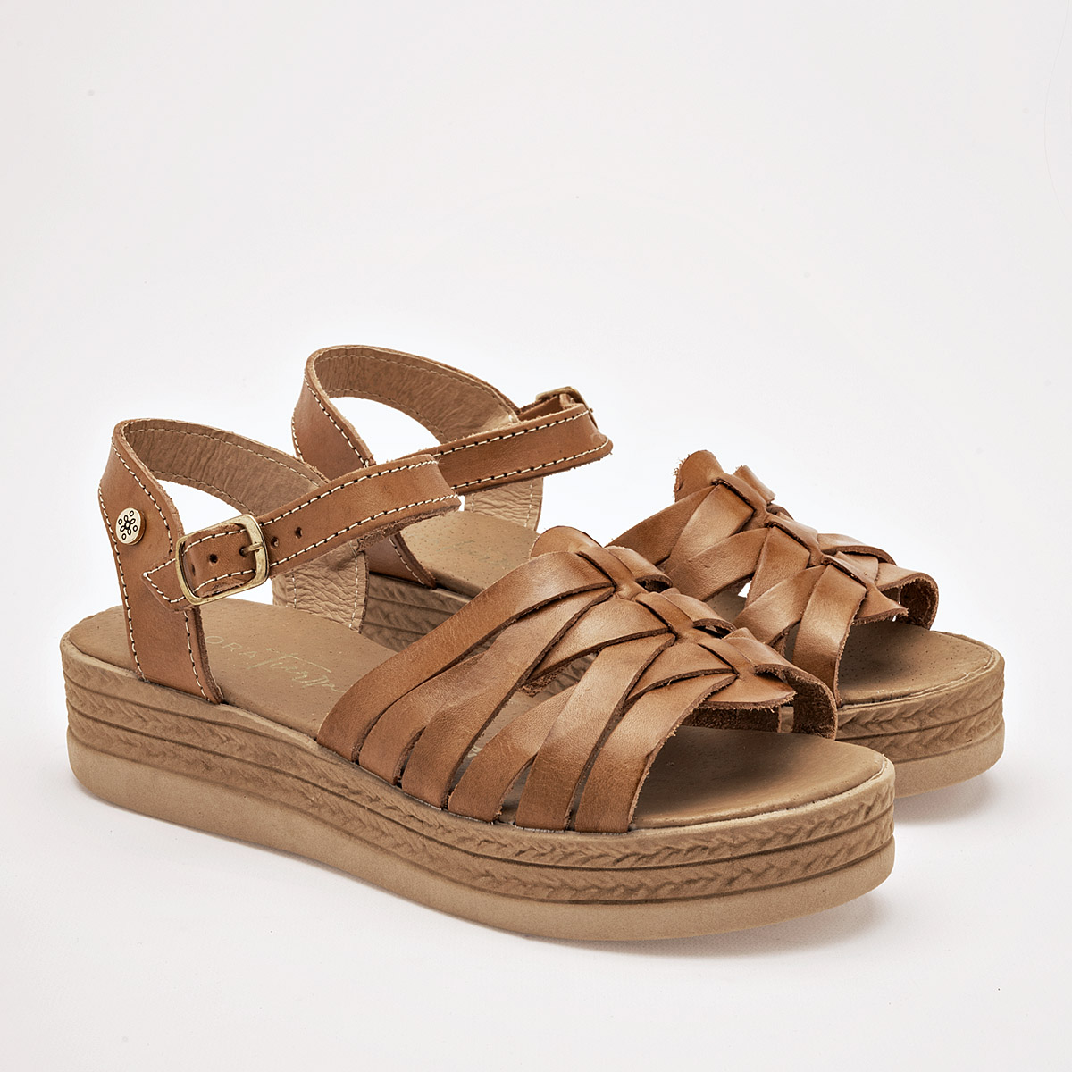 Foto 3 pulgar | Mora Tierra Sandalia Para Mujer Camel Cod.132496