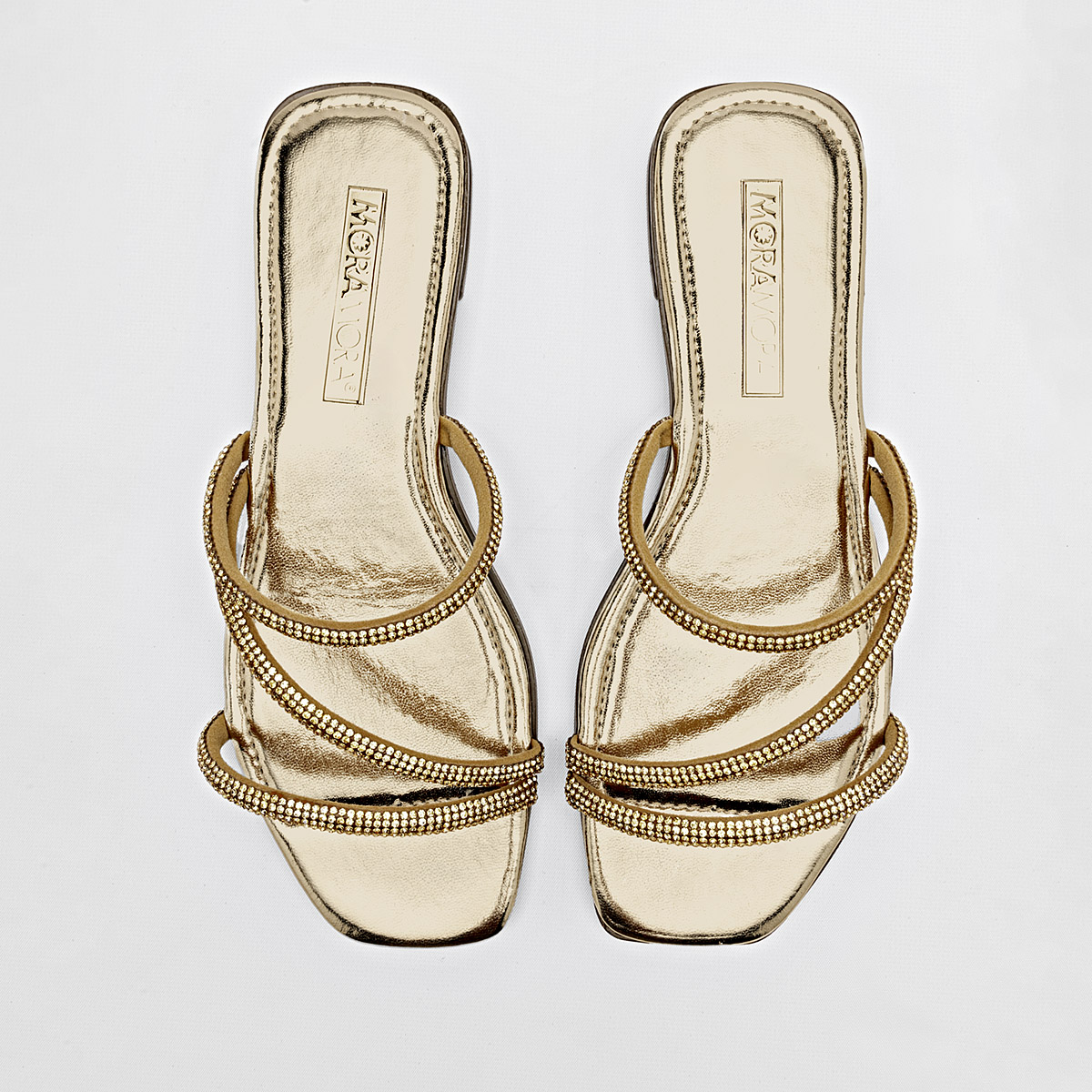 Foto 4 pulgar | Moramora Sandalia Para Mujer Dorado Cod.132620