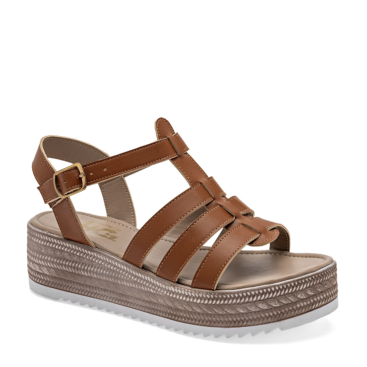 Foto 1 | Hg Sandalia Para Mujer Camel Cod.132289
