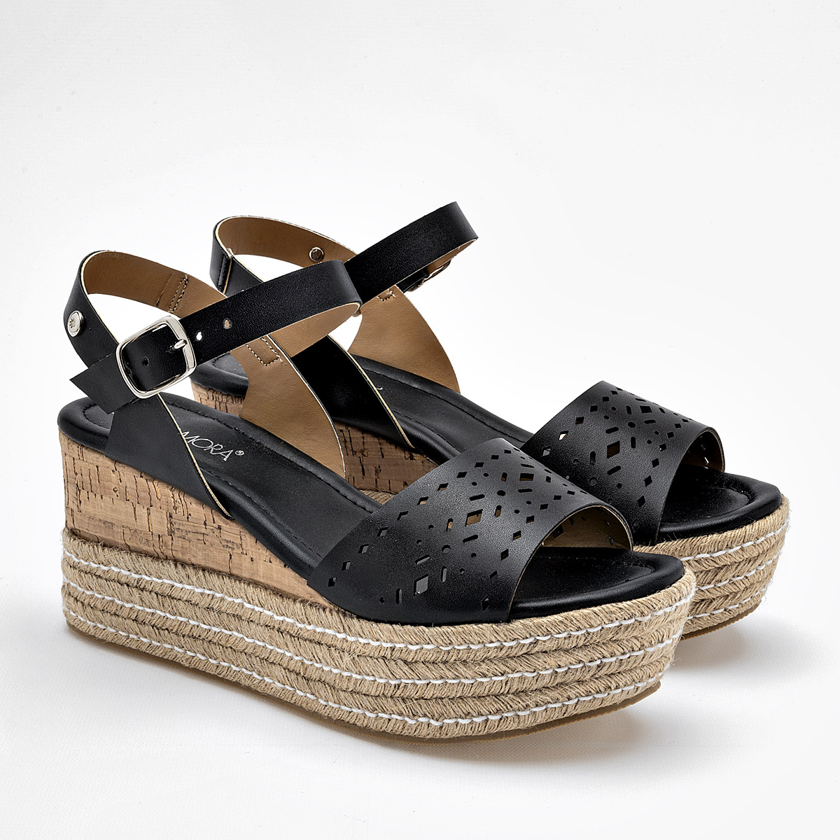 Foto 2 | Moramora Sandalia Para Mujer Negro Cod.132550