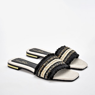 Foto 2 | Mora Tierra Sandalia Para Mujer Negro Beige Cod.133070