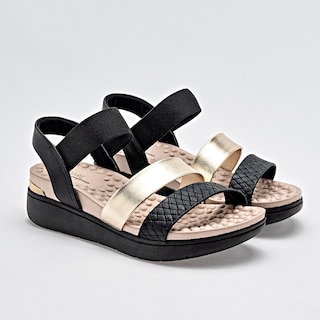 Foto 2 | Modare Sandalia Para Mujer Negro Dorado, Importado Cod.131737