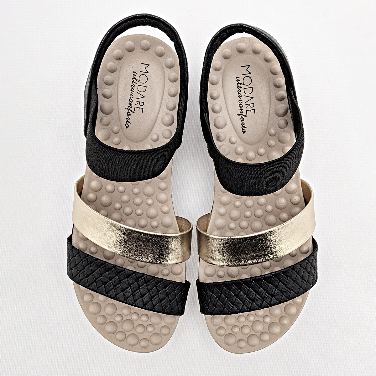 Foto 4 pulgar | Modare Sandalia Para Mujer Negro Dorado, Importado Cod.131737