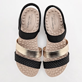 Foto 3 | Modare Sandalia Para Mujer Negro Dorado, Importado Cod.131737