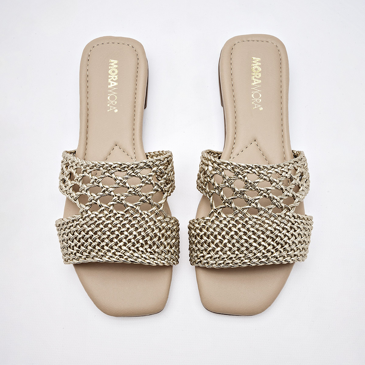 Foto 4 pulgar | Moramora Sandalia Para Mujer Dorado Cod.133077