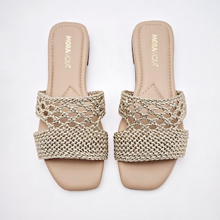 Foto 3 | Moramora Sandalia Para Mujer Dorado Cod.133077