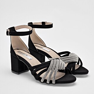 Foto 2 | Moramora Zapatillas De Fiesta Para Mujer Negro Plata Cod.132636