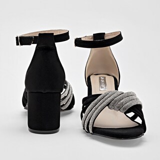 Foto 3 | Moramora Zapatillas De Fiesta Para Mujer Negro Plata Cod.132636