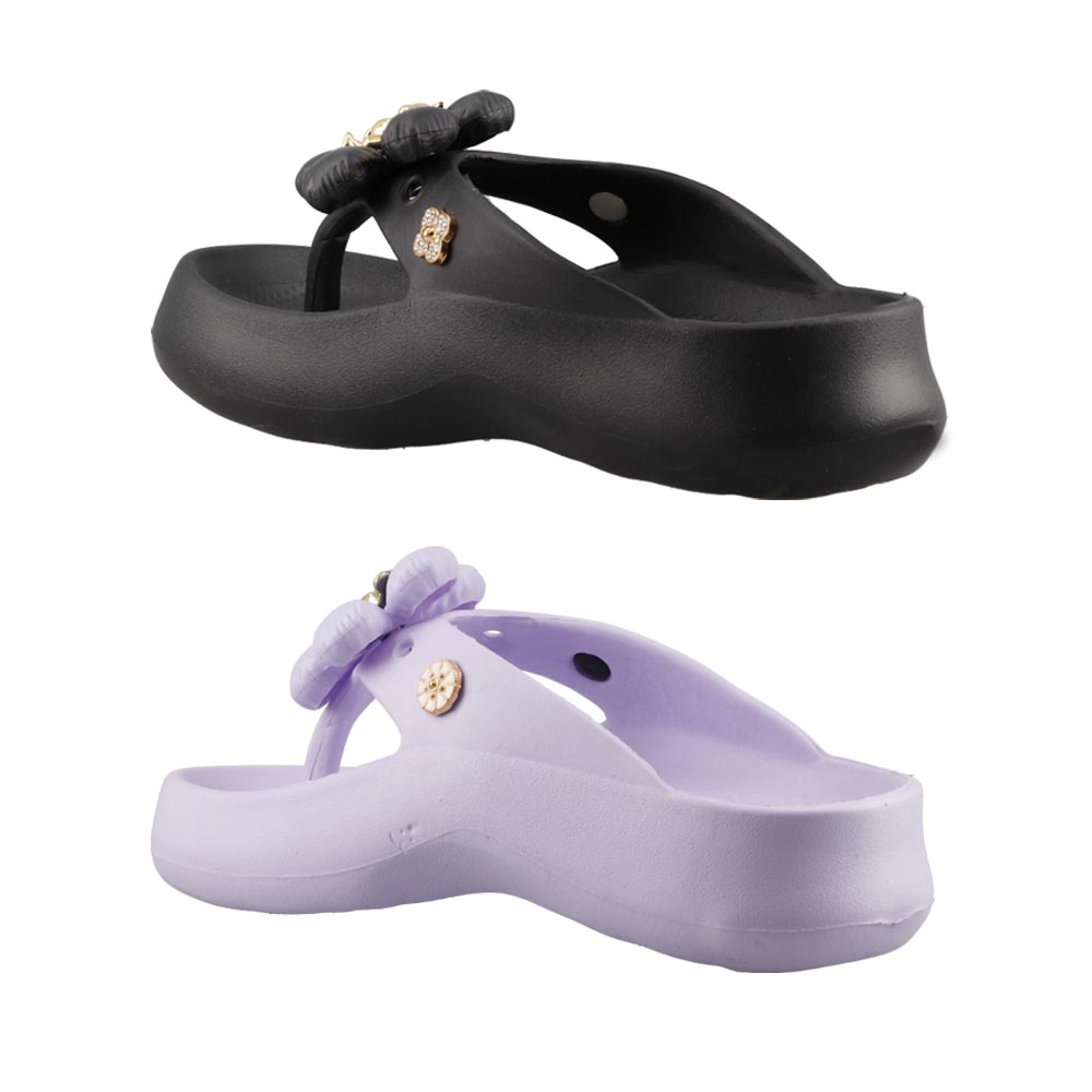Foto 4 | Sandalia Casual  2 Pares Negro y Lila
