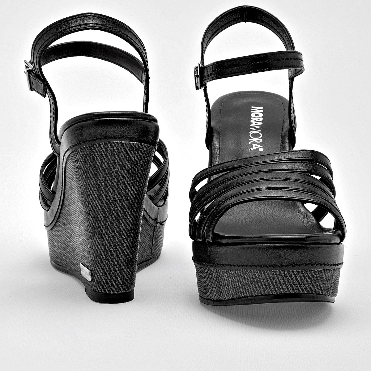 Foto 3 | Sandalias Moramora Negras para Mujer
