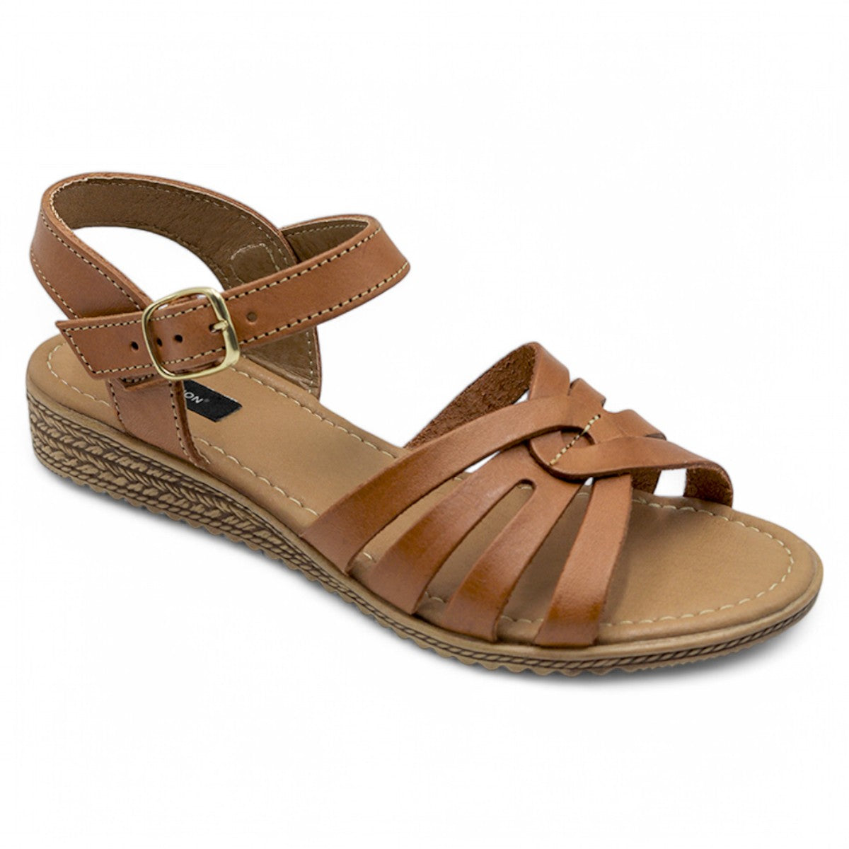 Foto 2 | Sandalias De Piso Exterior Piel Color Café Para Mujer De Rbcollection