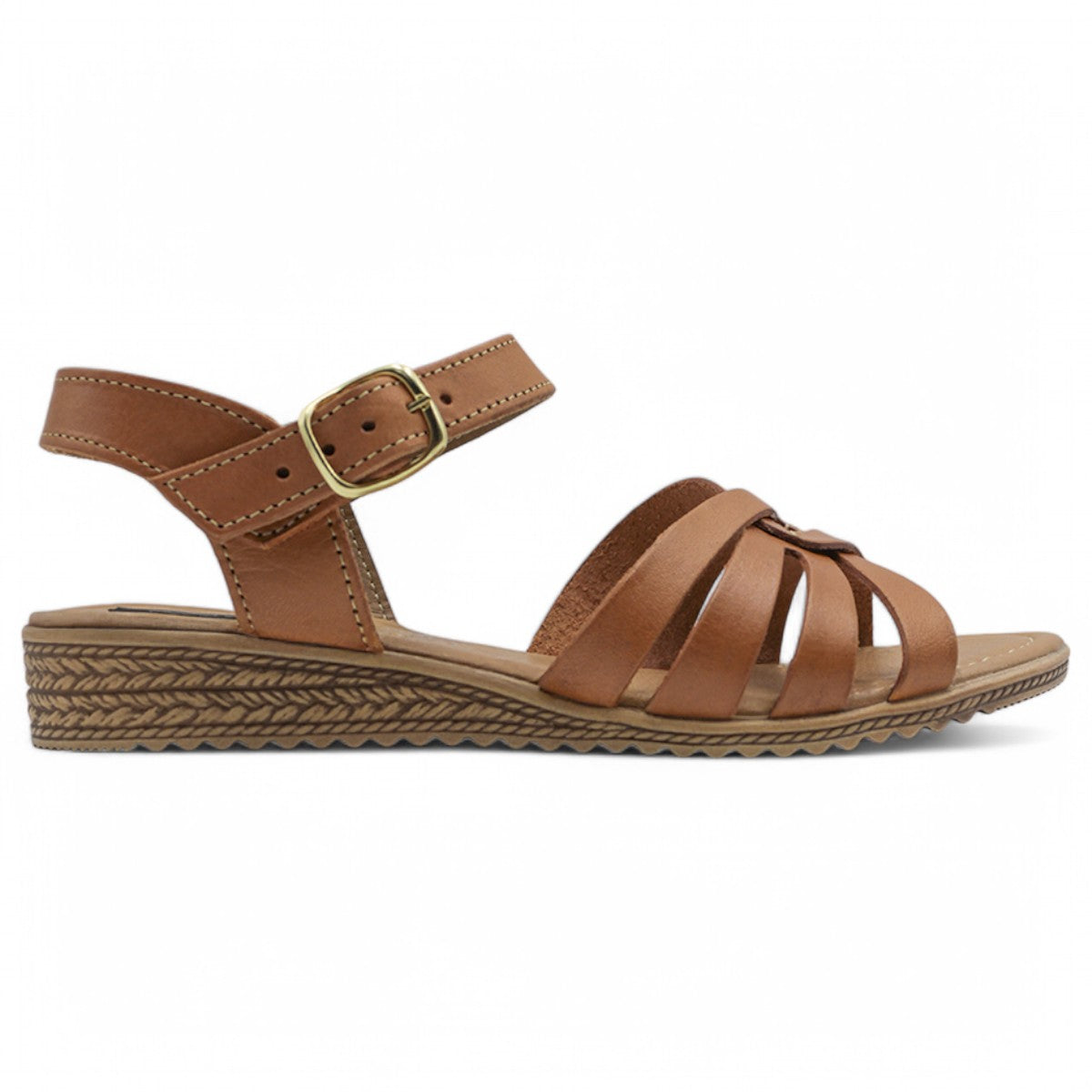 Foto 3 | Sandalias De Piso Exterior Piel Color Café Para Mujer De Rbcollection