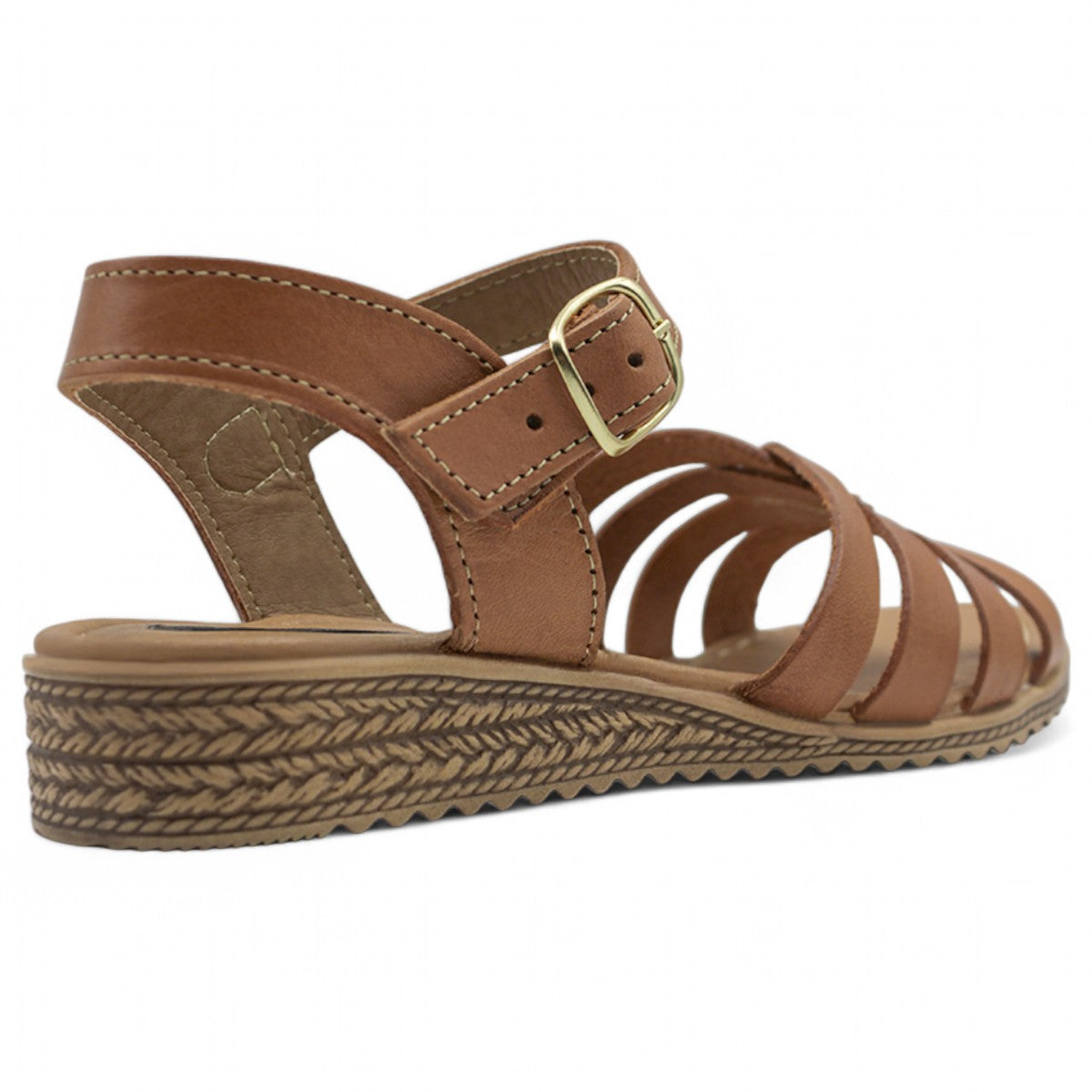 Foto 4 | Sandalias De Piso Exterior Piel Color Café Para Mujer De Rbcollection