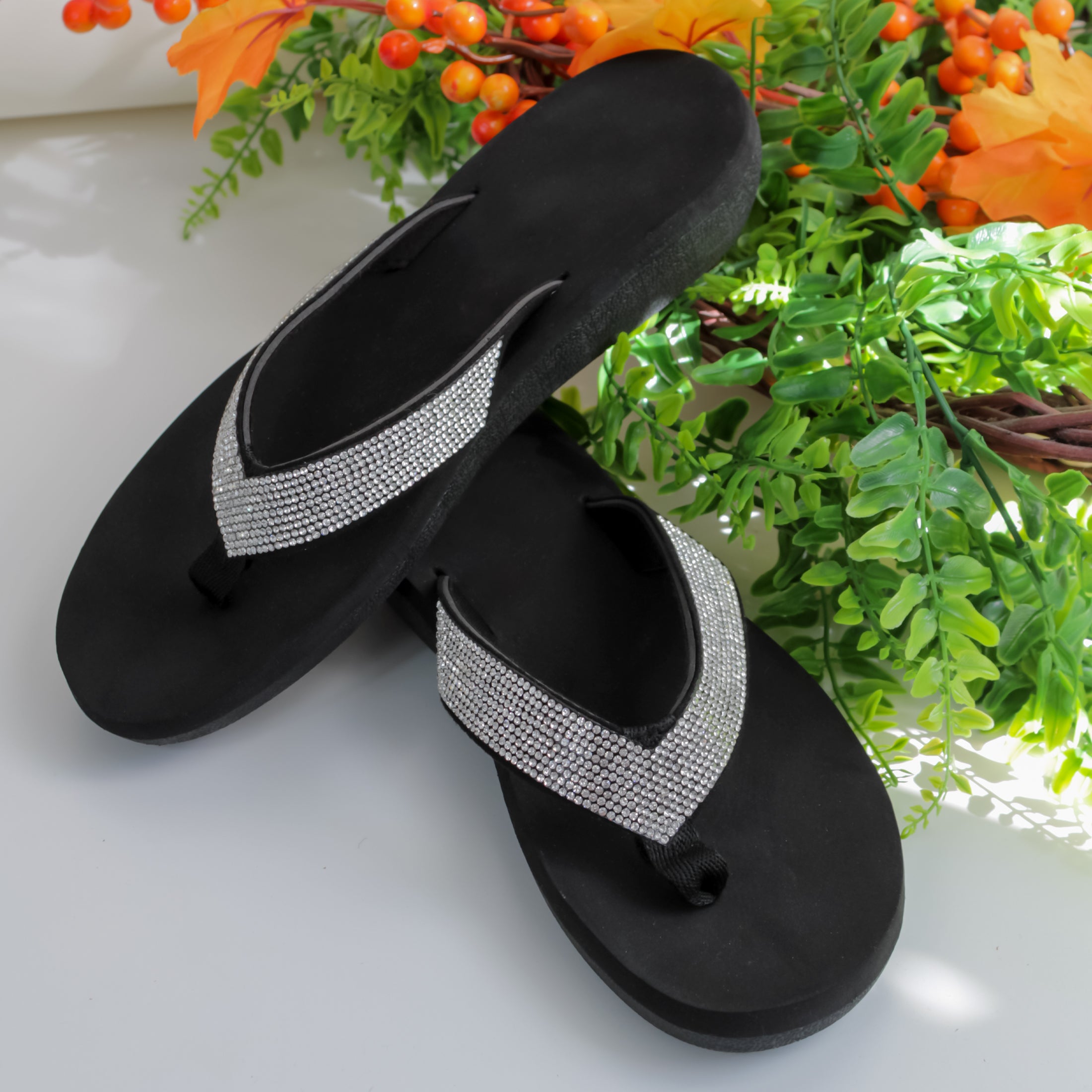 Sandalias De Piso Exterior Textil Color Negro Para Mujer De Rbcollection
