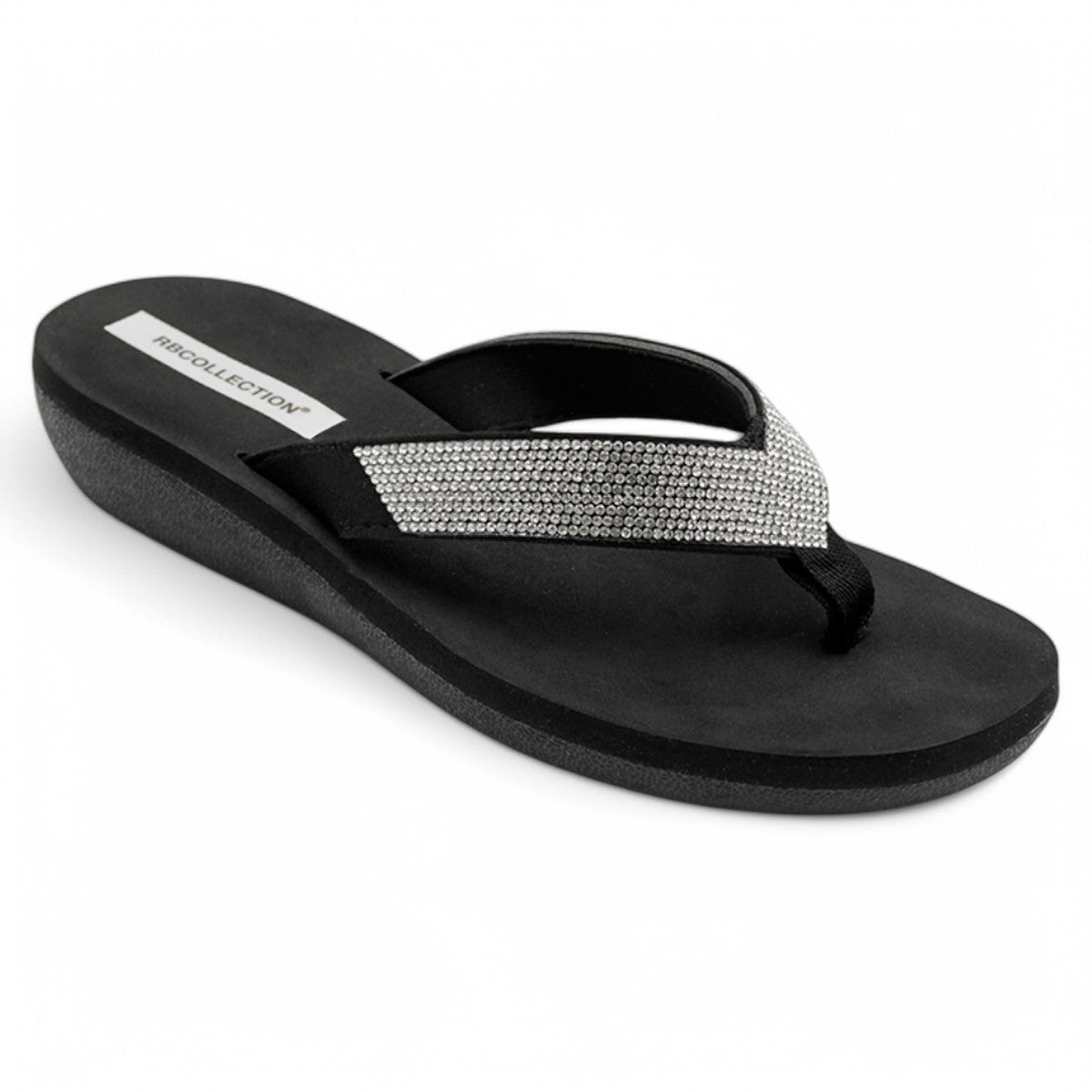 Foto 2 | Sandalias De Piso Exterior Textil Color Negro Para Mujer De Rbcollection
