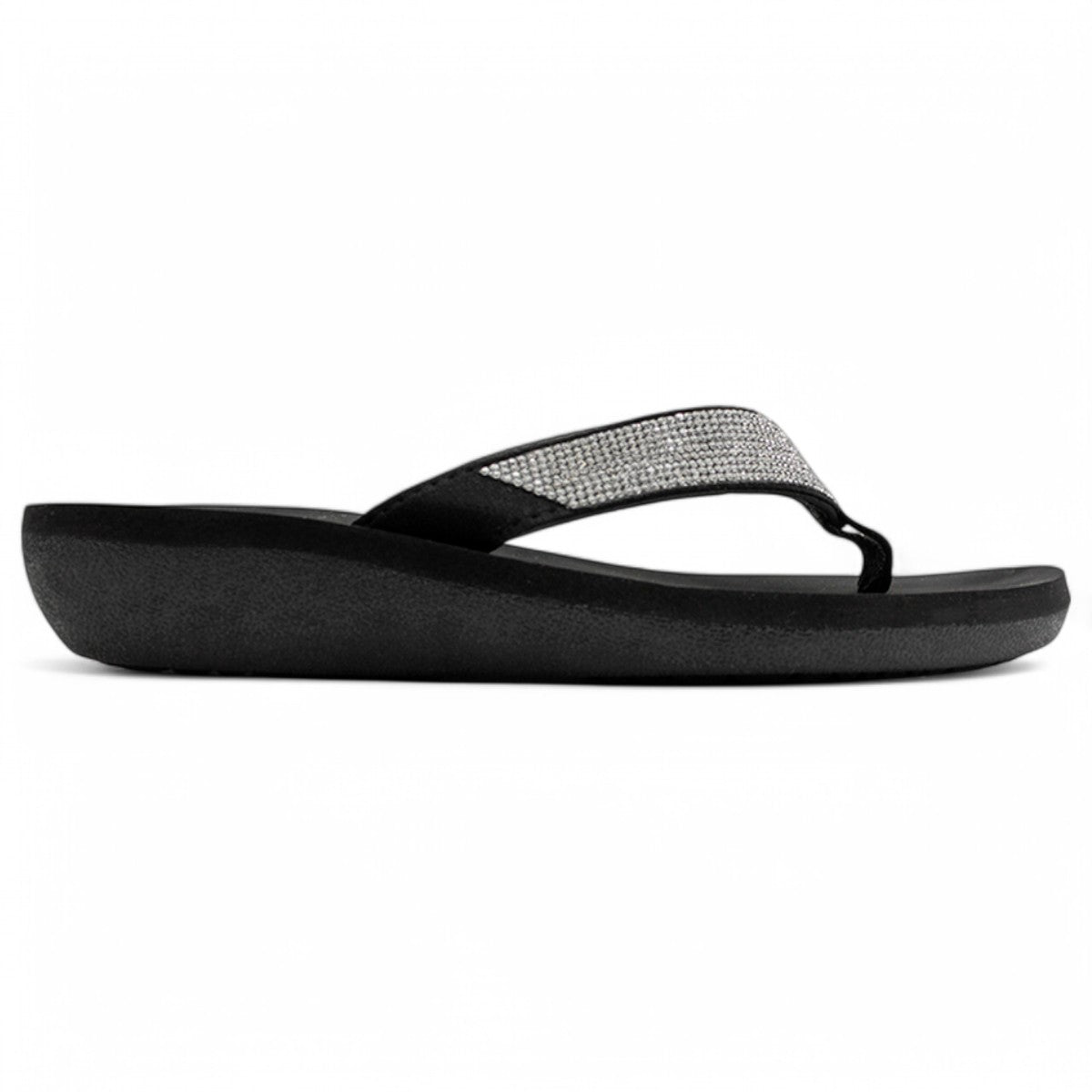 Foto 3 | Sandalias De Piso Exterior Textil Color Negro Para Mujer De Rbcollection