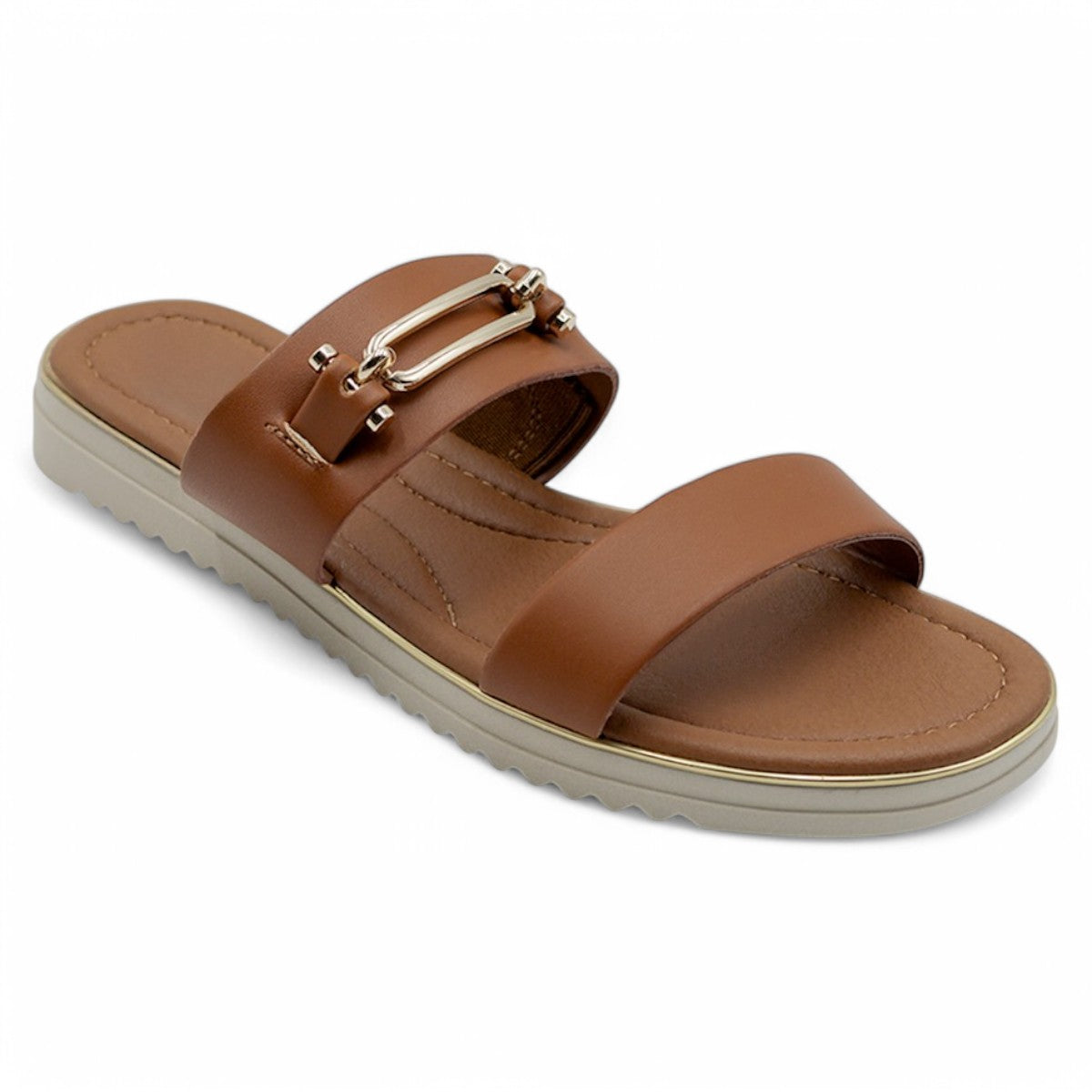 Foto 2 | Sandalias De Piso Exterior Piel Vegana Color Café Para Mujer De Rbbasics