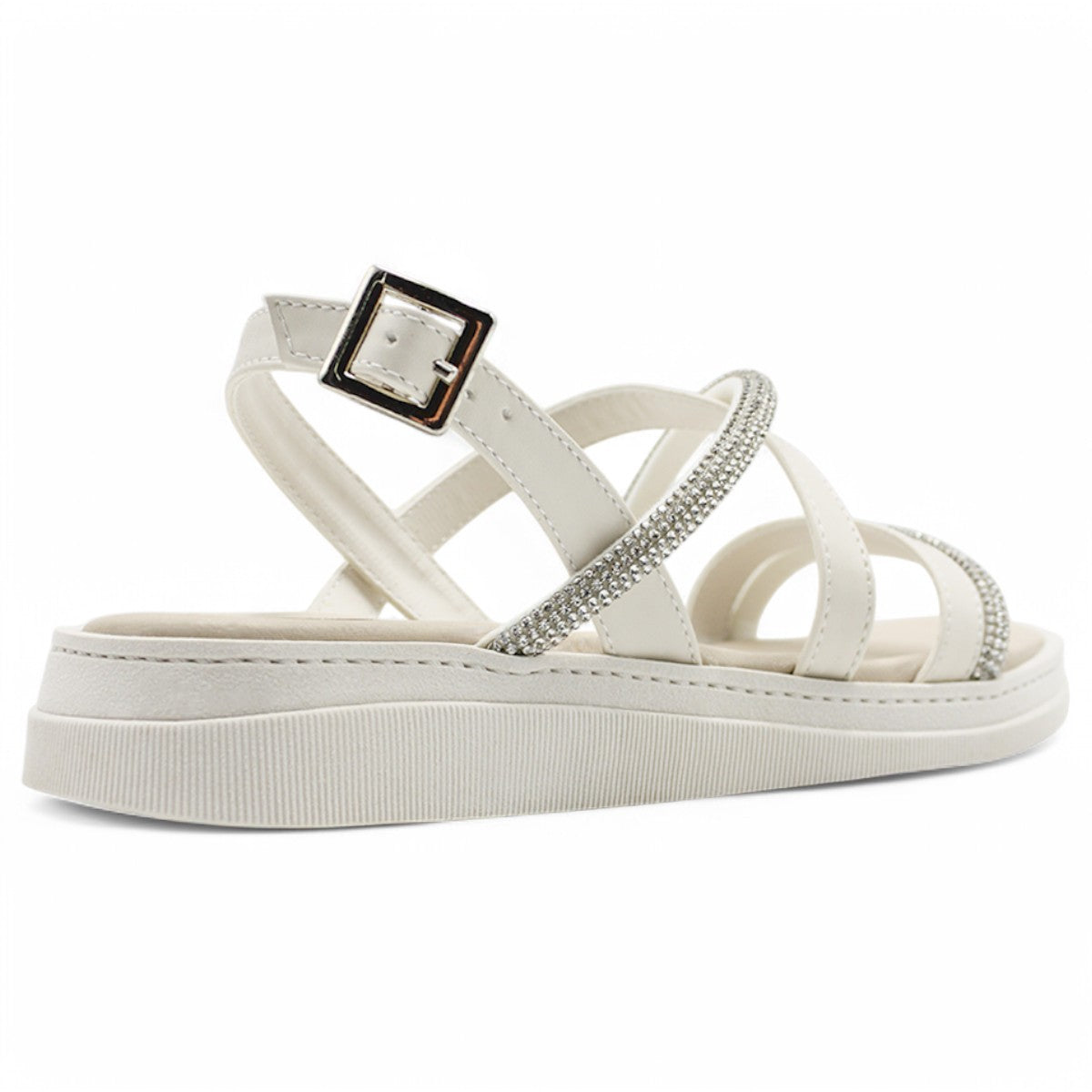 Foto 5 pulgar | Sandalias De Piso Exterior Piel Vegana Color Beige  Para Mujer De Rbcollection
