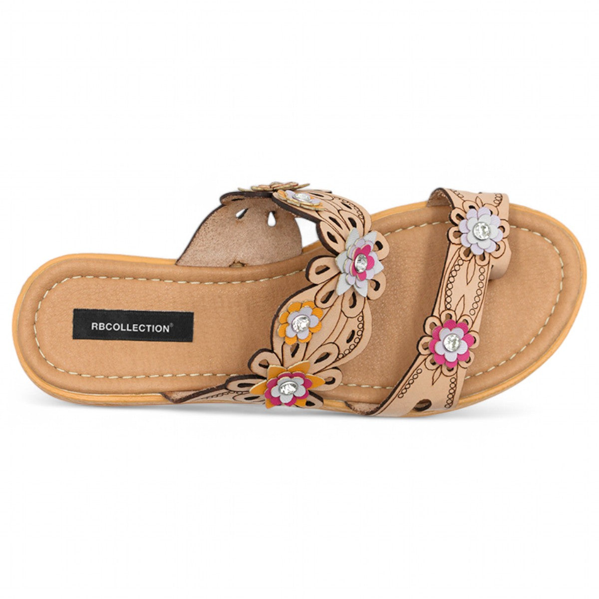 Foto 5 pulgar | Sandalias De Piso Exterior Piel Color Café Para Mujer De Rbcollection