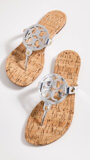 Foto 4 | Sandalias Tory Burch Miller Para Mujer Plateadas/naturales, Talla 11us - Venta Internacional.