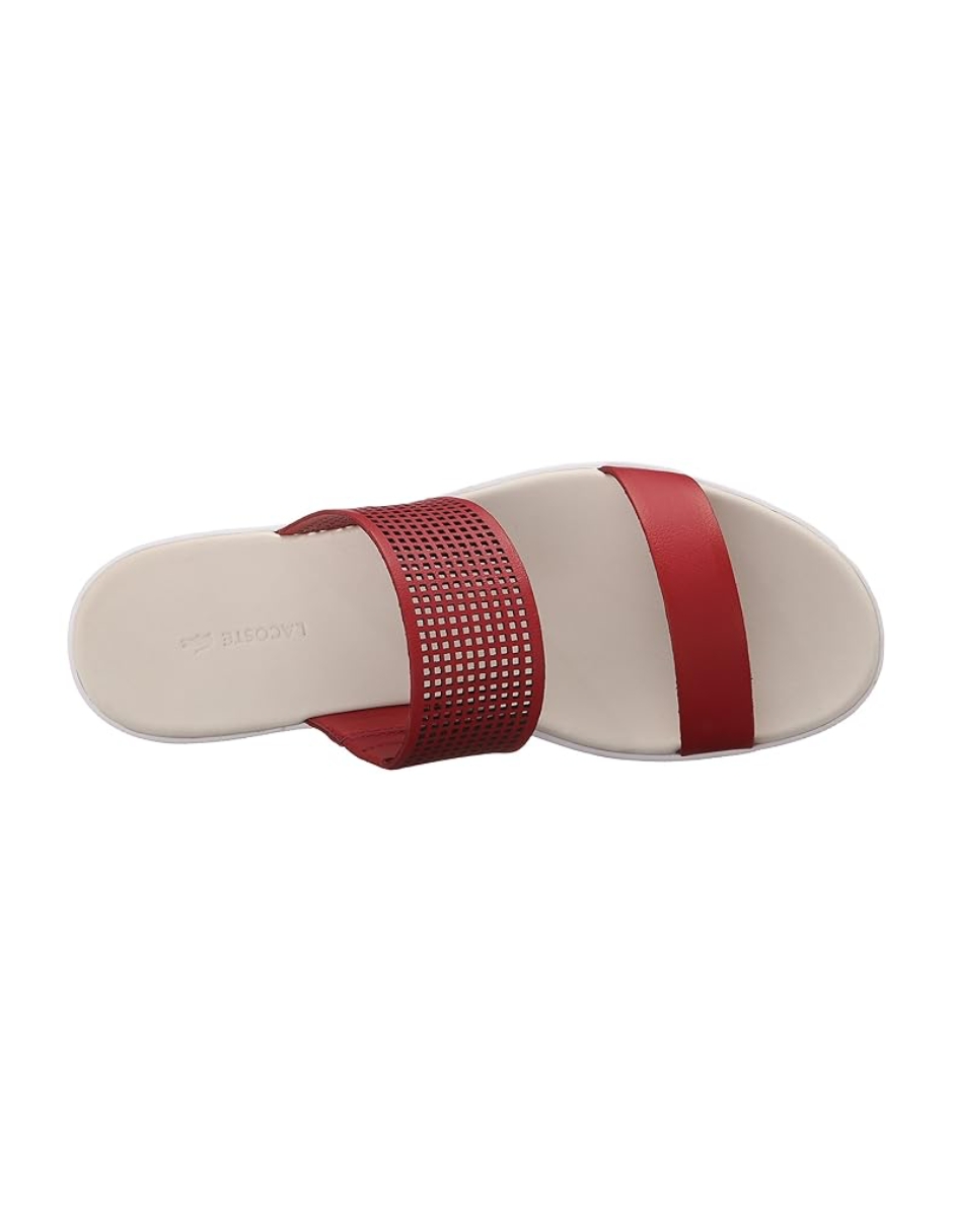 Foto 4 pulgar | Sandalias Lacoste Natoy Slide Para Dama Color Rojo