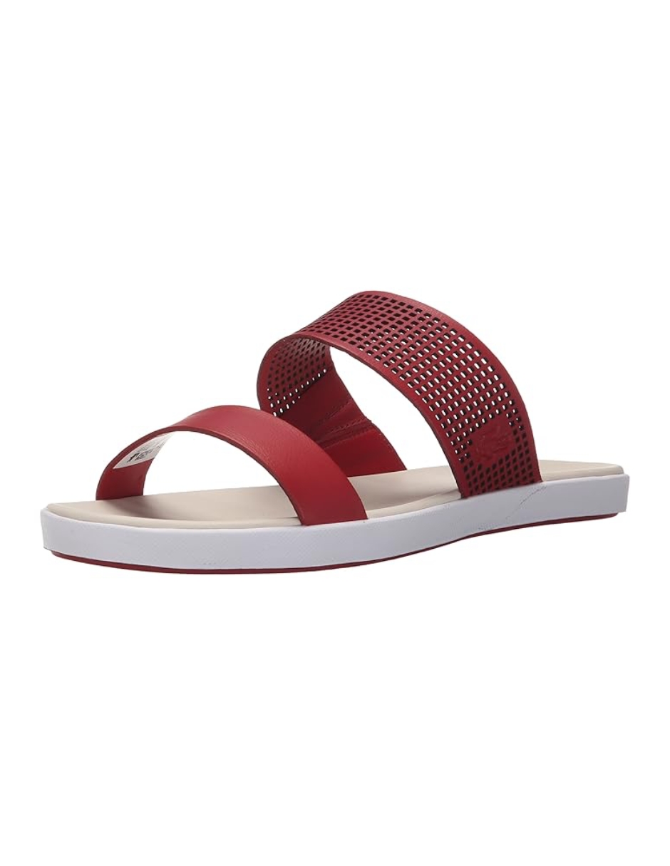 Foto 8 pulgar | Sandalias Lacoste Natoy Slide Para Dama Color Rojo