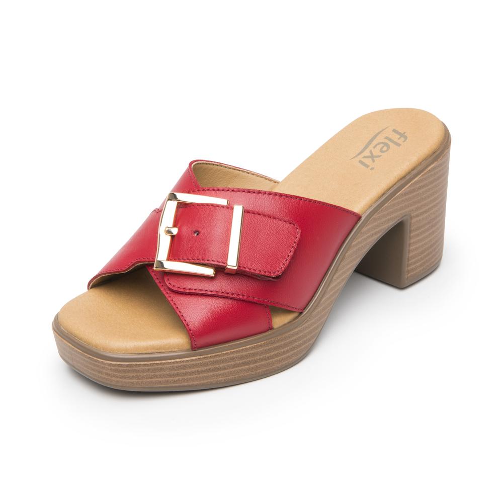 Foto 4 pulgar | Sandalias Flexi Rojo Para Mujer [fff3763] Rojo