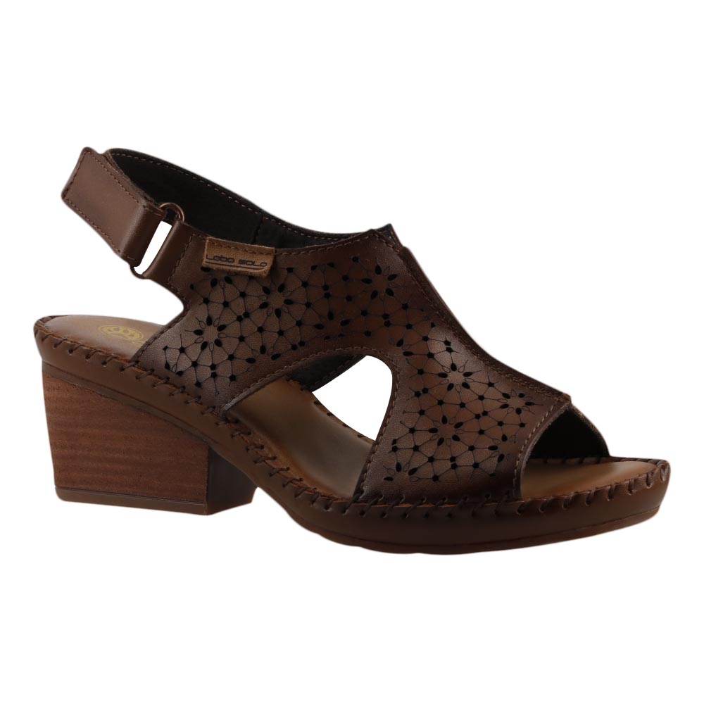 Foto 2 | Sandalia Lobo Solo 2240n Miel Sandalia Casual En Piel Tacon Ancho Talla 22 A 27 E