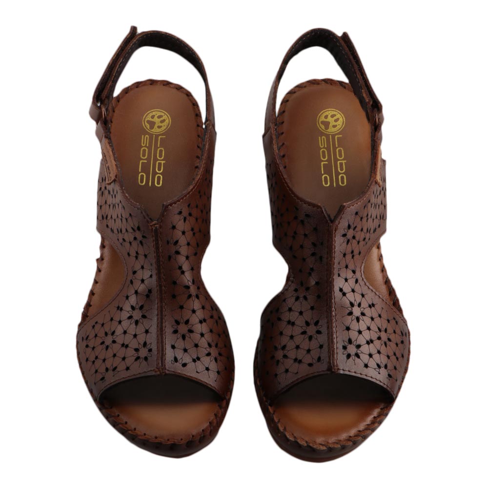 Foto 6 | Sandalia Lobo Solo 2240n Miel Sandalia Casual En Piel Tacon Ancho Talla 22 A 27 E