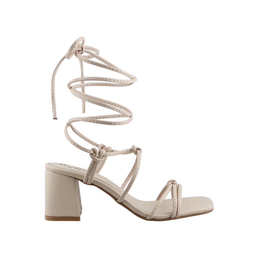 Foto 2 pulgar | Sandalia Mujer Mama Lola 5312 Ecru Cordones Casuales Tacon Bajo Ancho Talla 23 A 26 E