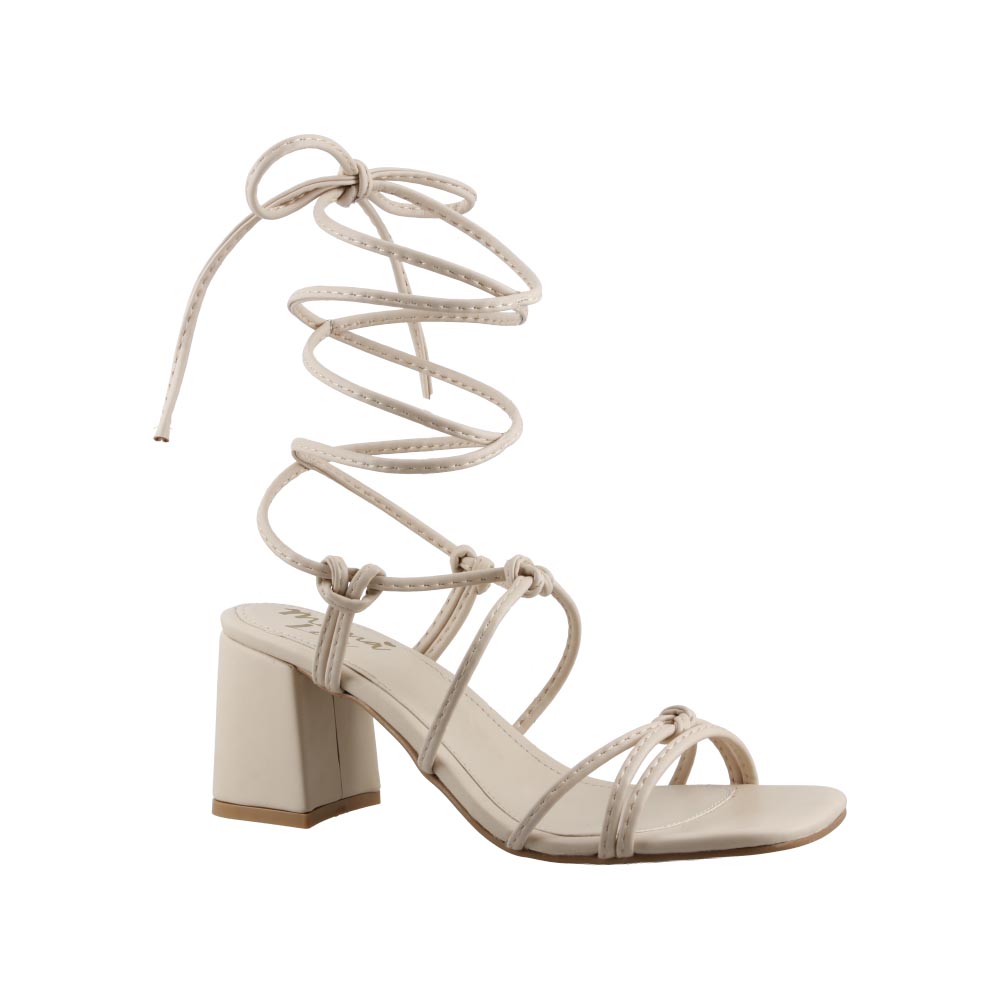 Foto 3 pulgar | Sandalia Mujer Mama Lola 5312 Ecru Cordones Casuales Tacon Bajo Ancho Talla 23 A 26 E